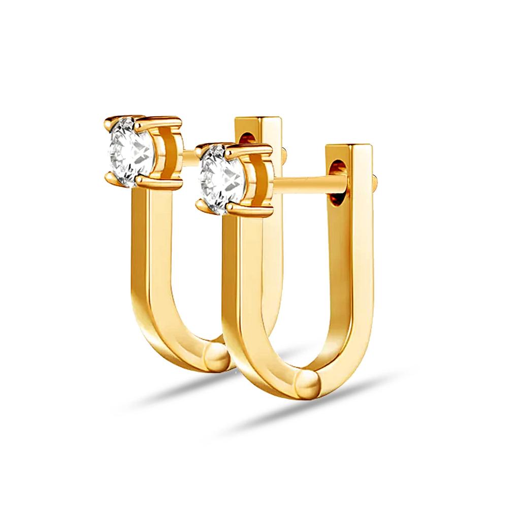 Ювелирные изделия из стерлингового серебра 925 пробы, позолоченные серьги-кольца Huggie из циркония 14 карат для женщин-подростков