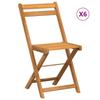 VidaXL Lot de 6 Chaises de Bistrot Pliantes, Sièges de Terrasse, Chaises de Balcon, Meubles de Patio Extérieur, Bois 3216306