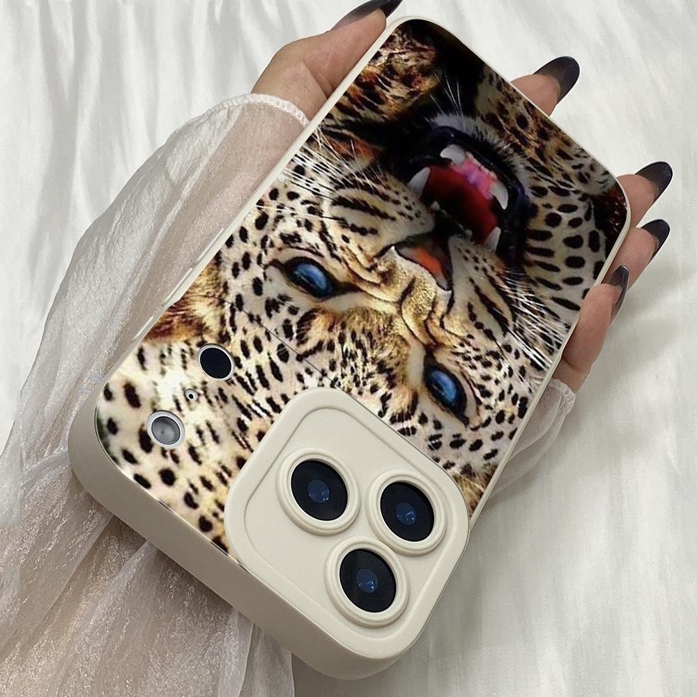 M349 Чехол с леопардовым принтом и ангельскими глазами для iPhone Samsung Galaxy Xiaomi Rdemi Huawei Honor Infinix Realme OPPO Vivo Все модели TPU Чехлы