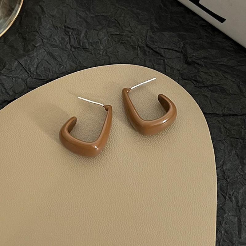 New Korean Vintage Enamel Stud Earrings for Women French Romantic New In Jewlery Simple Female Party Earrings for Women Gifts
