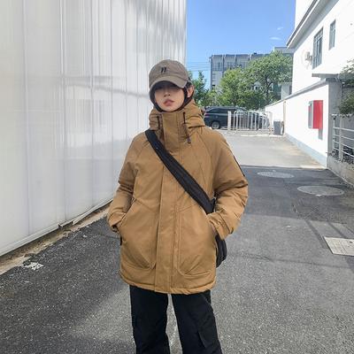 2025 зима новая куртка пуховик из хлопка больших размеров женская средней длины до колена студенческая хлебная куртка спортивная повседневная куртка для пары