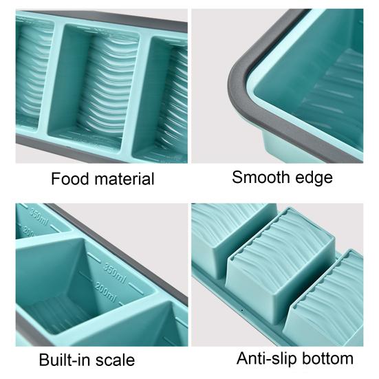 Силиконовые контейнеры для закусок с герметичной крышкой, 2/3/4 отделения, контейнер для приправ, устойчивый к высоким/низким температурам, разделенный контейнер для еды для школы, путешествий