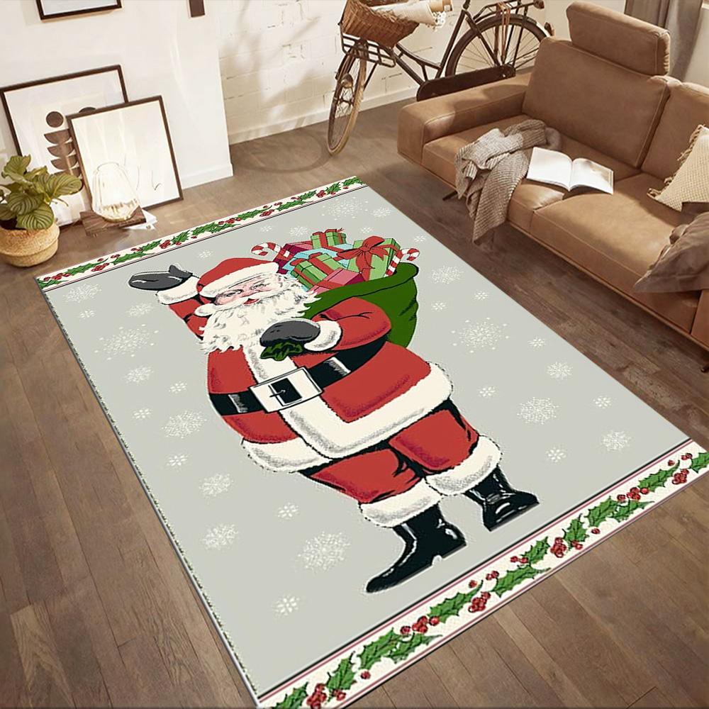 Christmas 79 Floor Rug Office Rug Suitable for Dining Room Foyer Kitchen Game Room Anti-slip Rug Decorate Offices