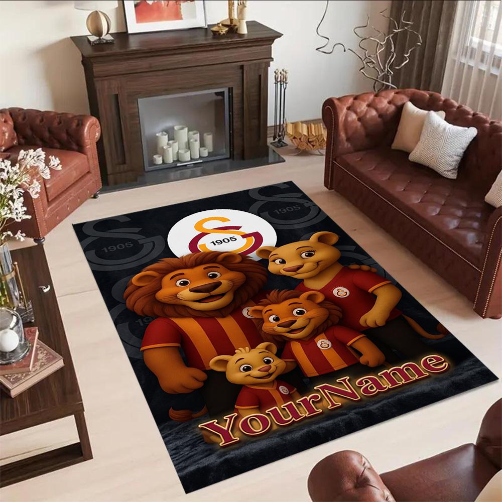 Galatasaray Customizable Name Floor Rug Office Rug Perfect For Bedrooms Dormitory Playrooms Dining Room Antislip Carpet Decorate Offices