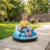 360 degrees Rotation Kids Bumper Car, 12V Waltz Car with Remote Control, Dual Joystick, Music, Lights, Light Blue