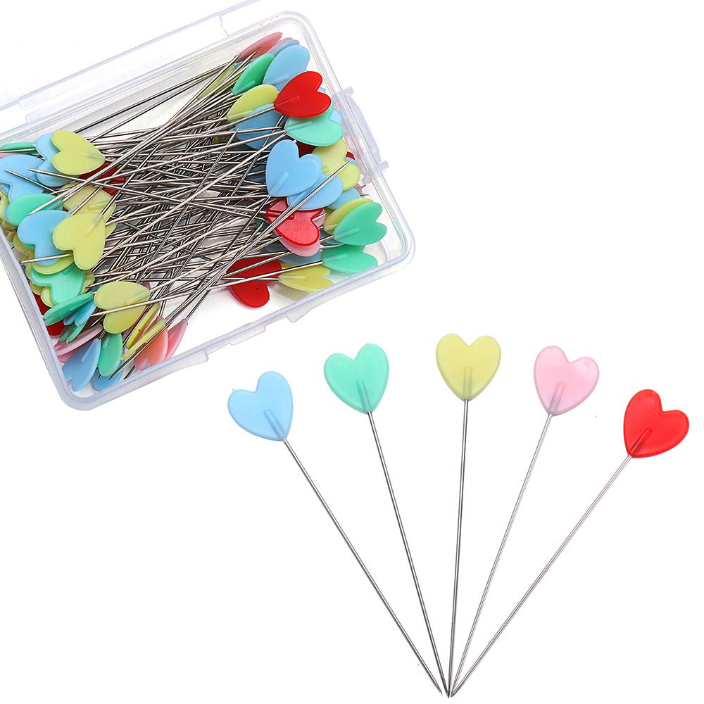 100 ШТ. Полезные мини-иглы Разноцветные швейные булавки Сердечко Лоскутное шитье Квилтинг