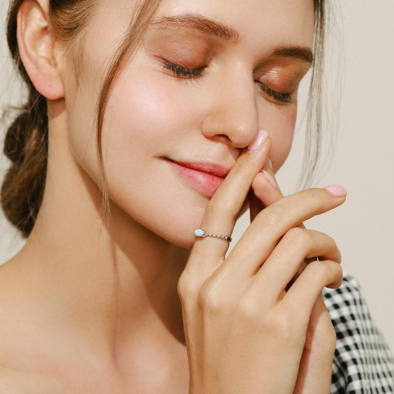 MODIAN Кольца на палец из стерлингового серебра 925 пробы с натуральными овальными опалами, оригинальный дизайн, модные ювелирные аксессуары для женщин