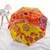 Abstract Art, Circular Patterns Automatic folding umbrella  simple eight rib design, bright color pattern, durable iron frame, ideal for tra