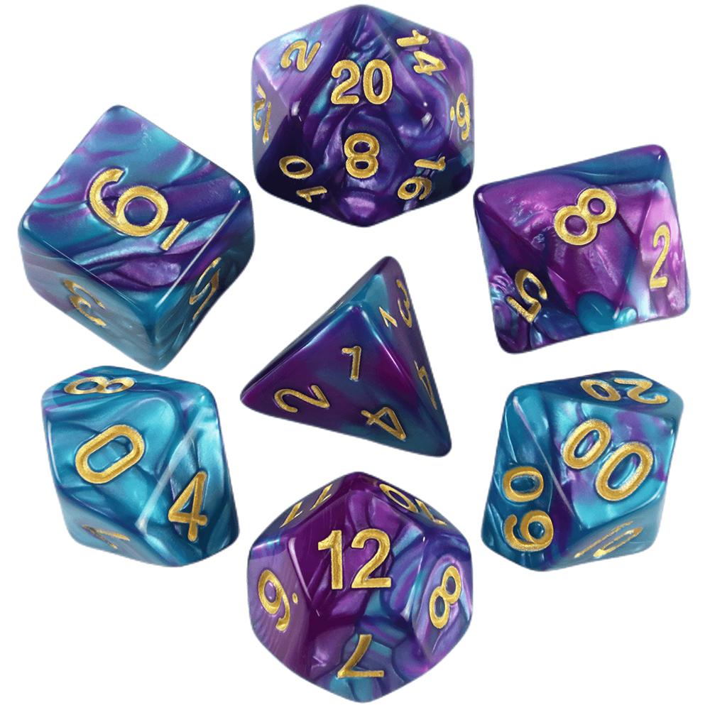 Кубики для игры DND Кубики для ролевых игр Кубики смешанных цветов Коллекция кубиков с мешочком 9 различных стилей Доступны для легких игрушек Игр DND RPG TRPG