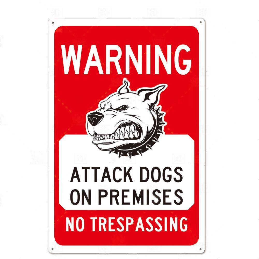 Остерегайтесь знака для собак, предупреждающий металлический знак, знак для охранной собаки, настенный декор, знак для двора, металлические знаки для собак запрещены