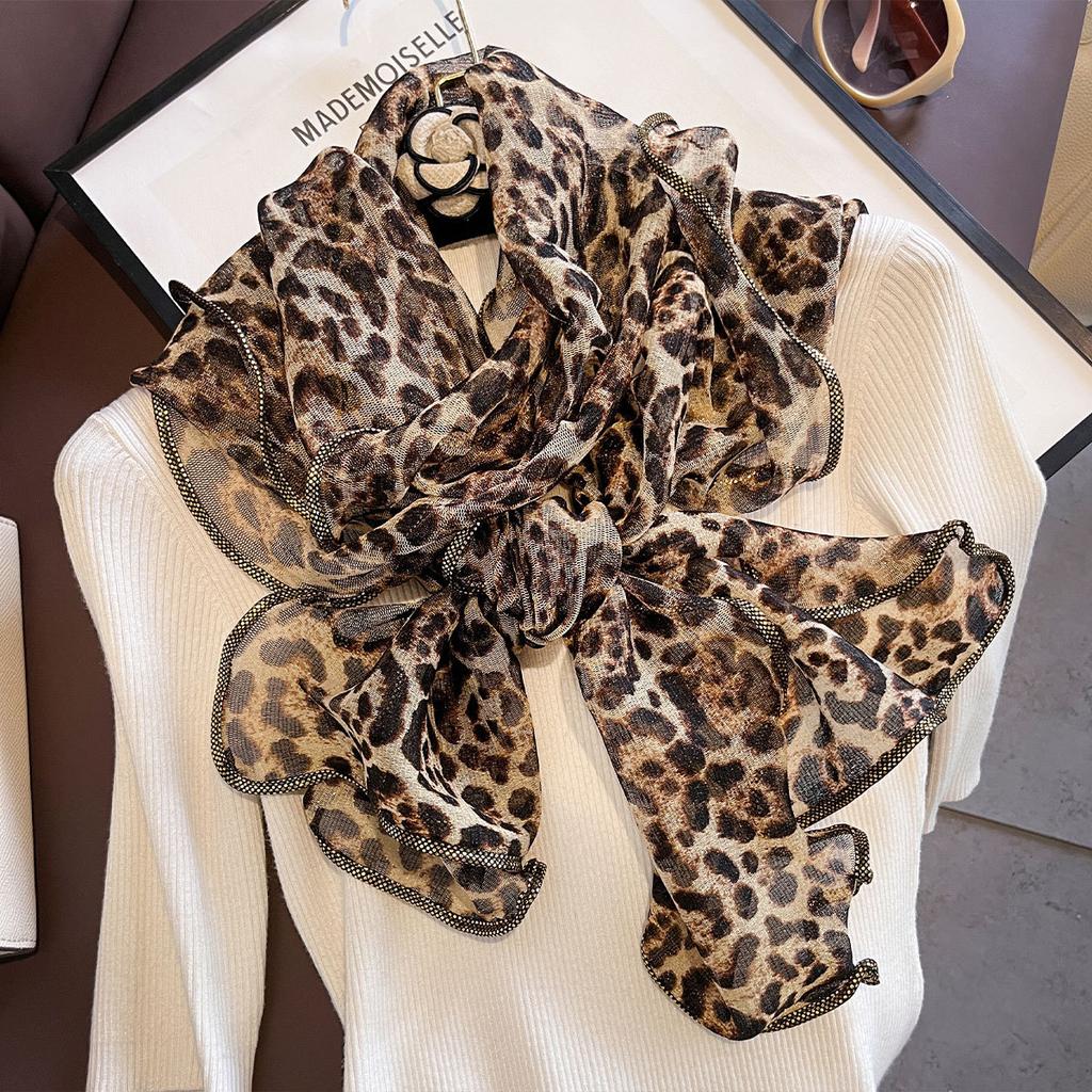 Simulation Silk Scarf Chiffon Yarn Scarf Women'S Long Ribbon Women'S Versatile Accessories Scarf High-End Versatile Silk Scarf