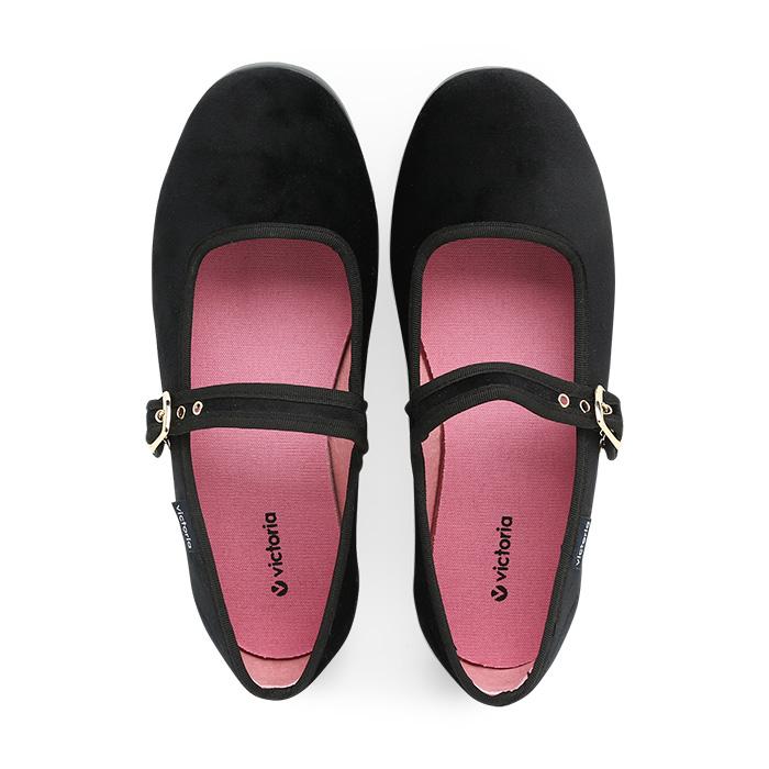 Victoria Shoes Бархатные балетки Кунг-фу (1080111-Черный)