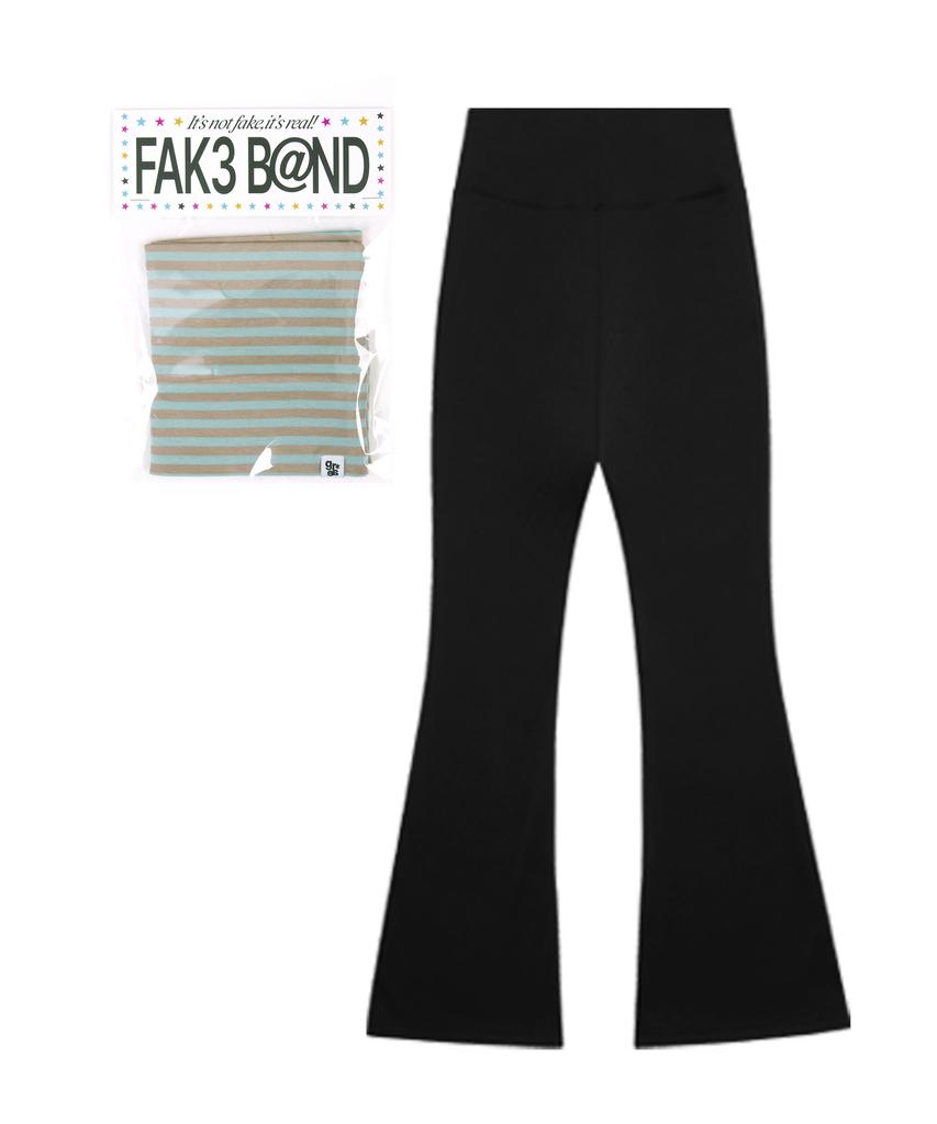 GRAVER [Set]Bootscut Pants+Stripe Waist Band