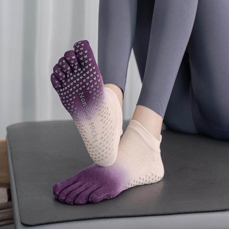 Носки ToeSox с открытой спиной, нескользящие, для йоги и пилатеса, с пятью пальцами — всесезонное качество