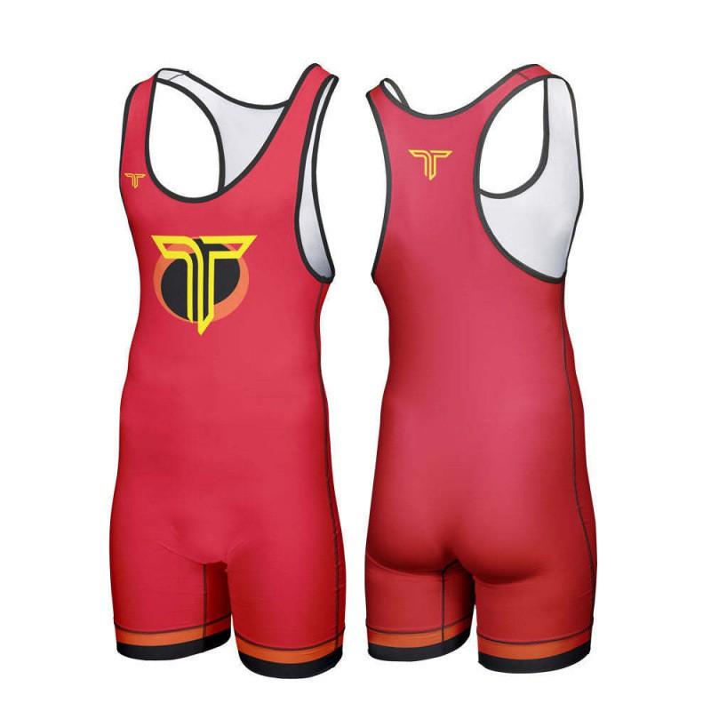 Mens Wrestling Singlet Breathable Workout Suit Weight Lifting Gym Training