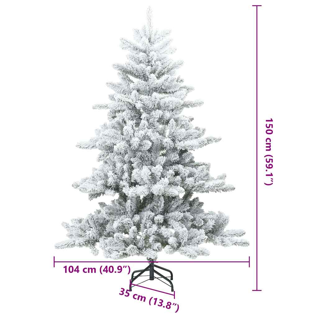 Artificial Foldable Christmas Tree White 150 cm PVC and Steel