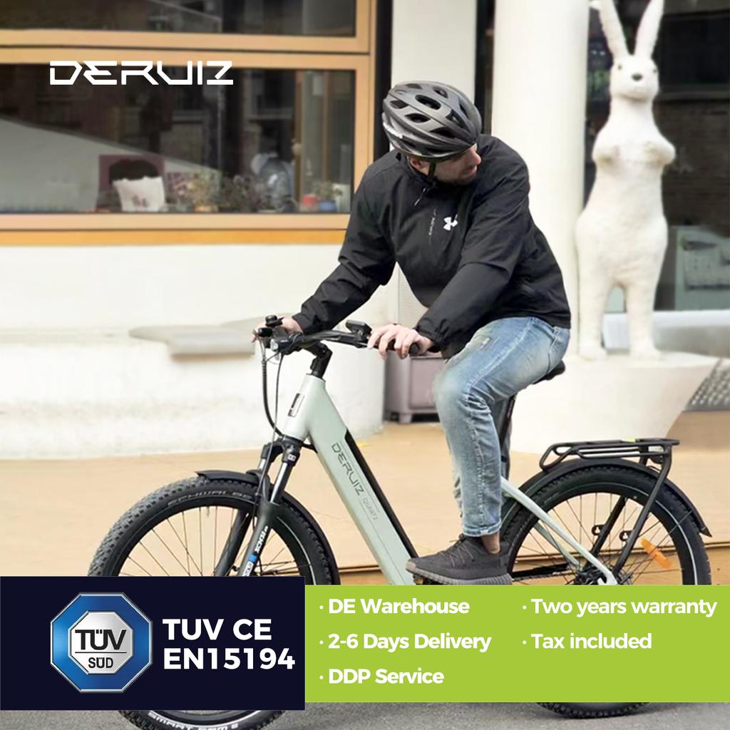 DERUIZ Electrice Bike Quartz SUV Ebike 27.5'' MTB Electric Bike for Adults,250W Motor,48V13.4Ah Battery,Hydraulic Disc Brakes Up to 161KM