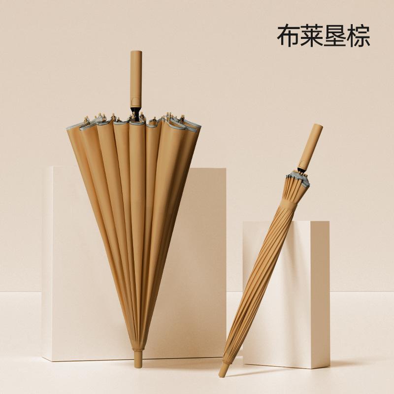 Новый японский и корейский зонт с 24 спицами, увеличенный и усиленный зонт с длинной ручкой, большой автоматический штормовой, особо ветроустойчивый, двойной