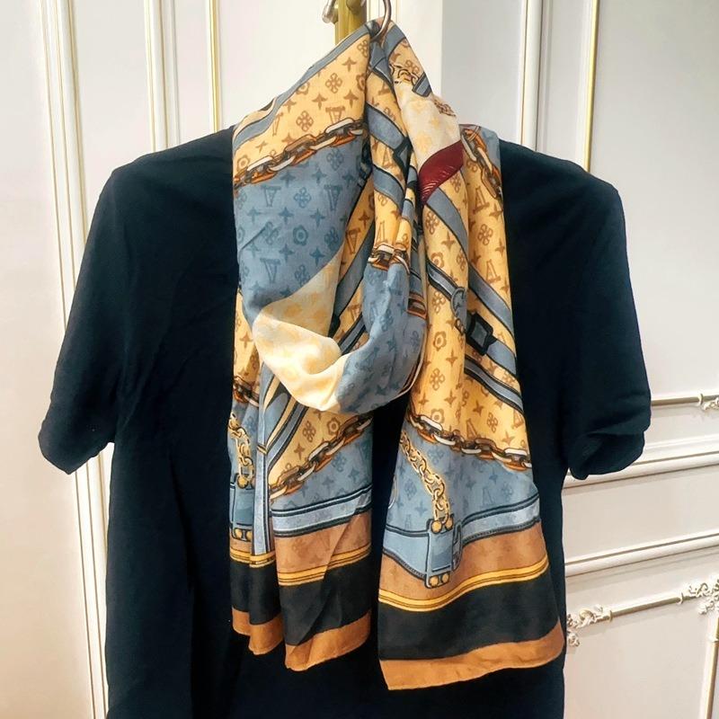 New Fashion Letter Polka Dot Printed Cotton and Linen Scarf Classic Autumn and Winter Warm Scarf Sunscreen Shawl