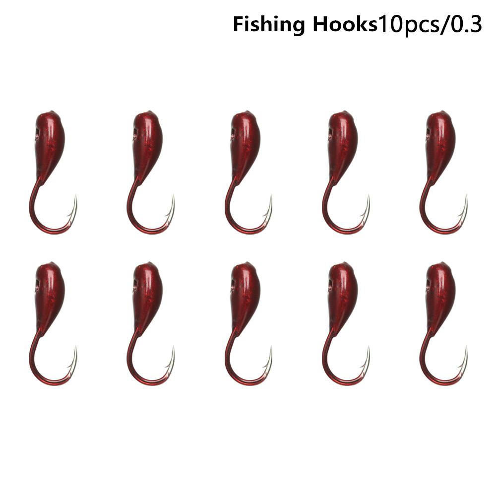 1/10/20Pcs Hot Top Head Overturned Fishing Tackle Red Worm Fishing Hooks Lure Bait
