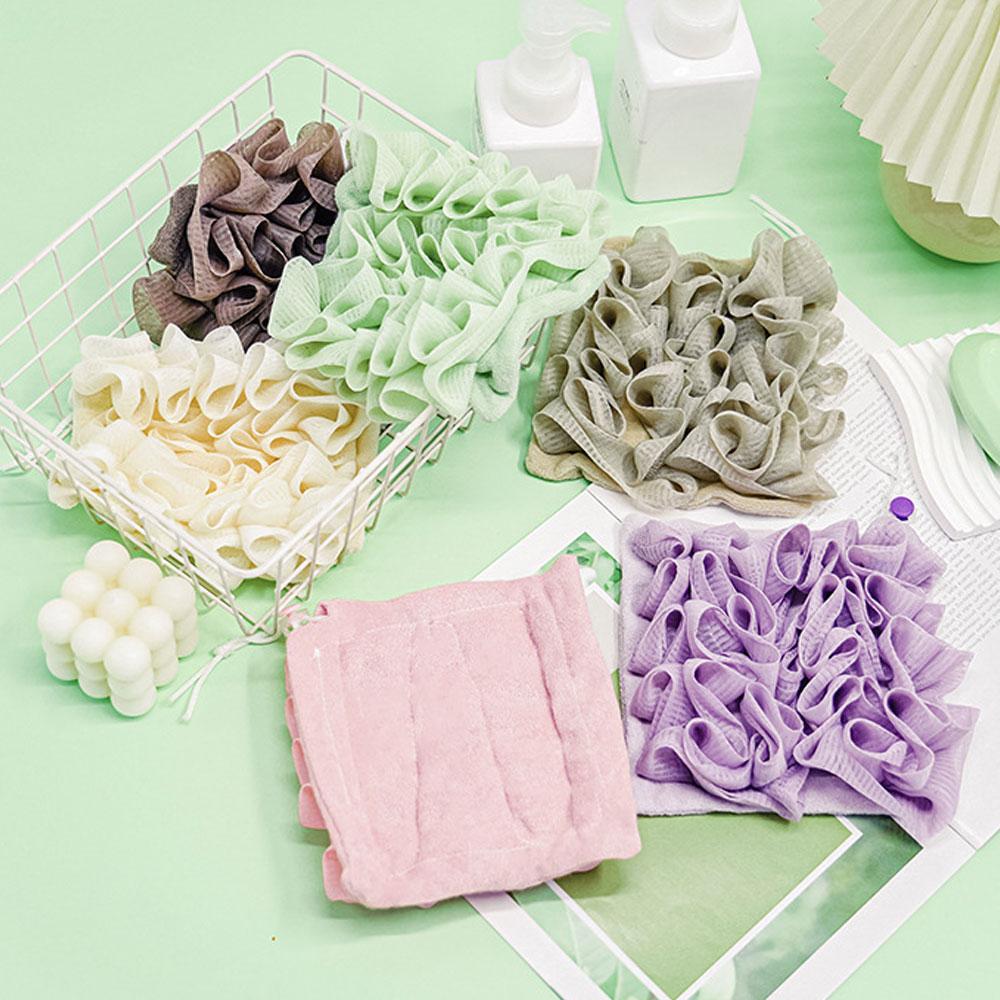 2-в-1 полотенце-шар для ванны, мочалка с завязкой на шнурке для мыла, мягкая отшелушивающая сетчатая губка для душа, уход за кожей, средство для купания