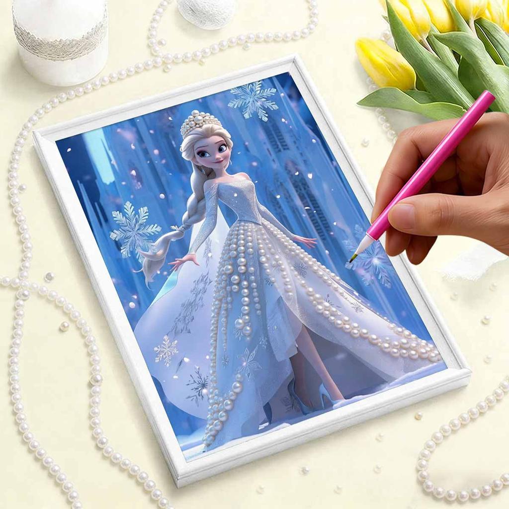 Disney Набор для творчества «Принцесса Льда» с искусственным жемчугом и бриллиантами  Алмазная мозаика для украшения дома Подарок