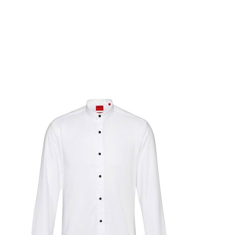 Hugo Boss Рубашки Мужские Белая С Круглым Вырезом Умеренная Рубашка 50473358-199