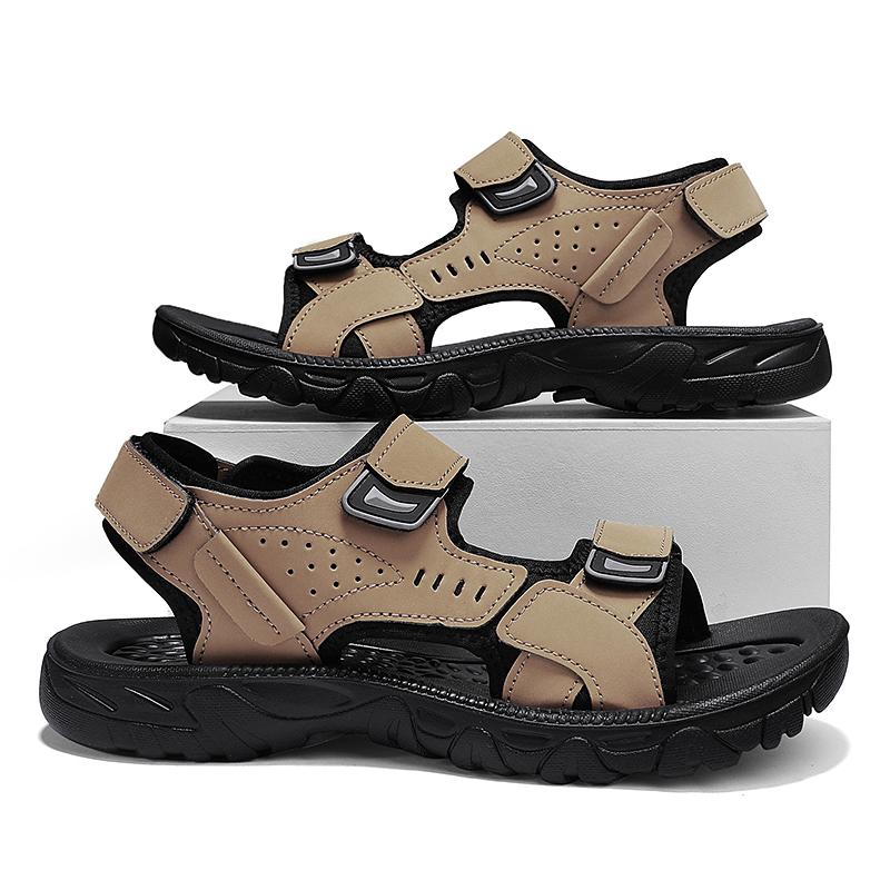 Модные летние мужские сандалии повседневная пляжная обувь уличные гладиаторские туфли дышащие походные модные туфли на платформе кожаные сандалии для отдыха