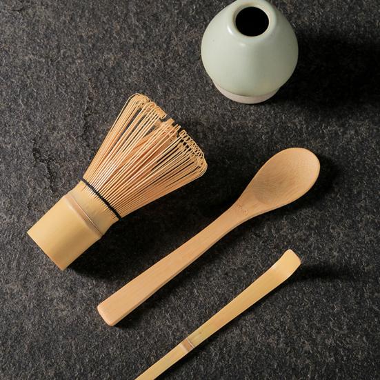 Bamboo Matcha Whisk with Tea Pick Teaspoon Handmade Traditional Japanese Chasen Stirring Brush for Matcha Tea Natural Bamboo Matcha Stirrer