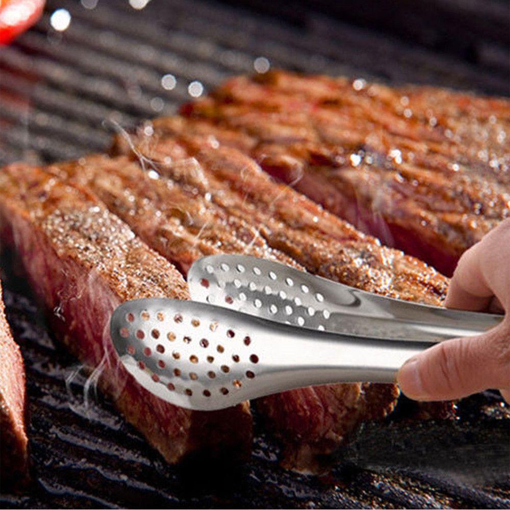 Kitchen Tools Cooking Anti-heat Salad Serving Buffet Clamp Stainless Steel BBQ Tongs Food Clip