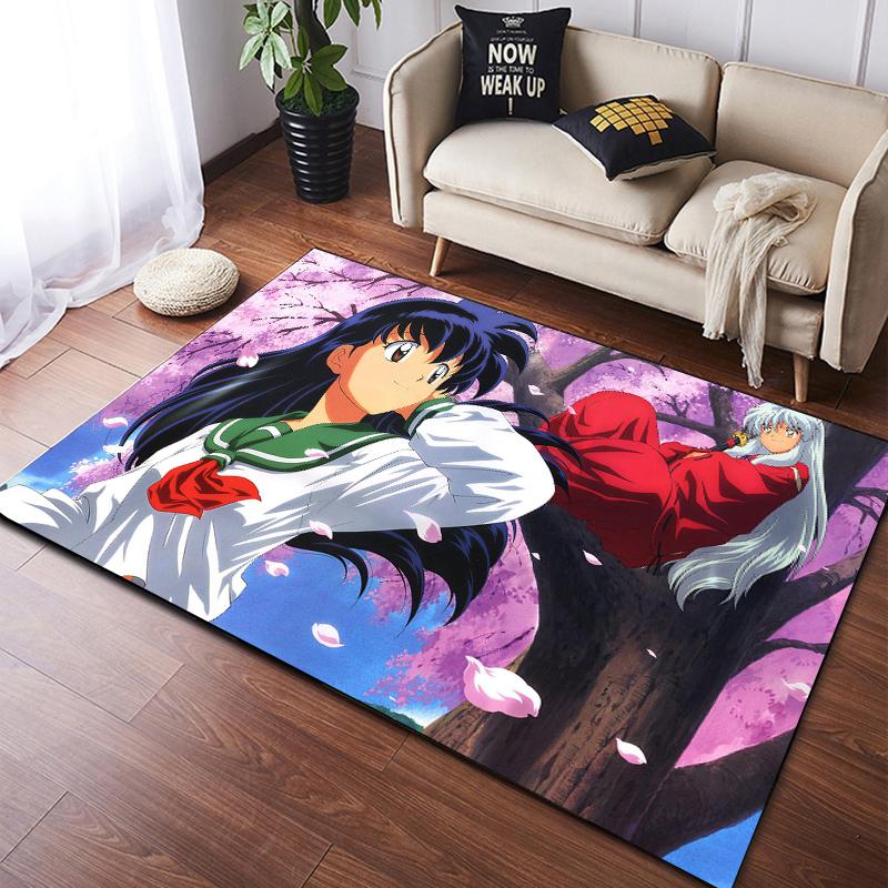 Ковер в стиле аниме Inuyasha, кухонный коврик, коврик для входа, украшение пола для спальни, ковер для гостиной, противоскользящие коврики для ванной комнаты
