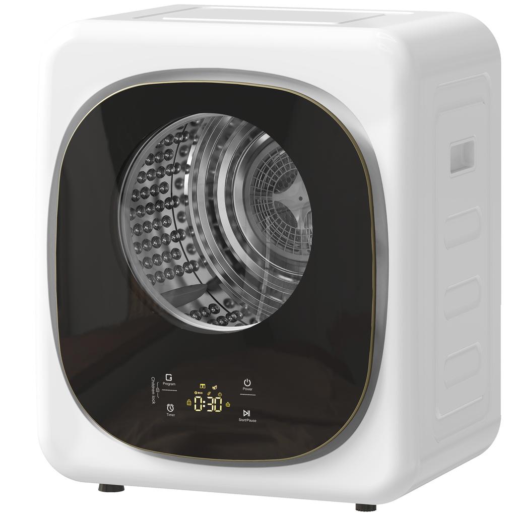 Portable Vented Tumble Dryer, 4 kg, 800 W, 5 Drying Modes, Timer, White