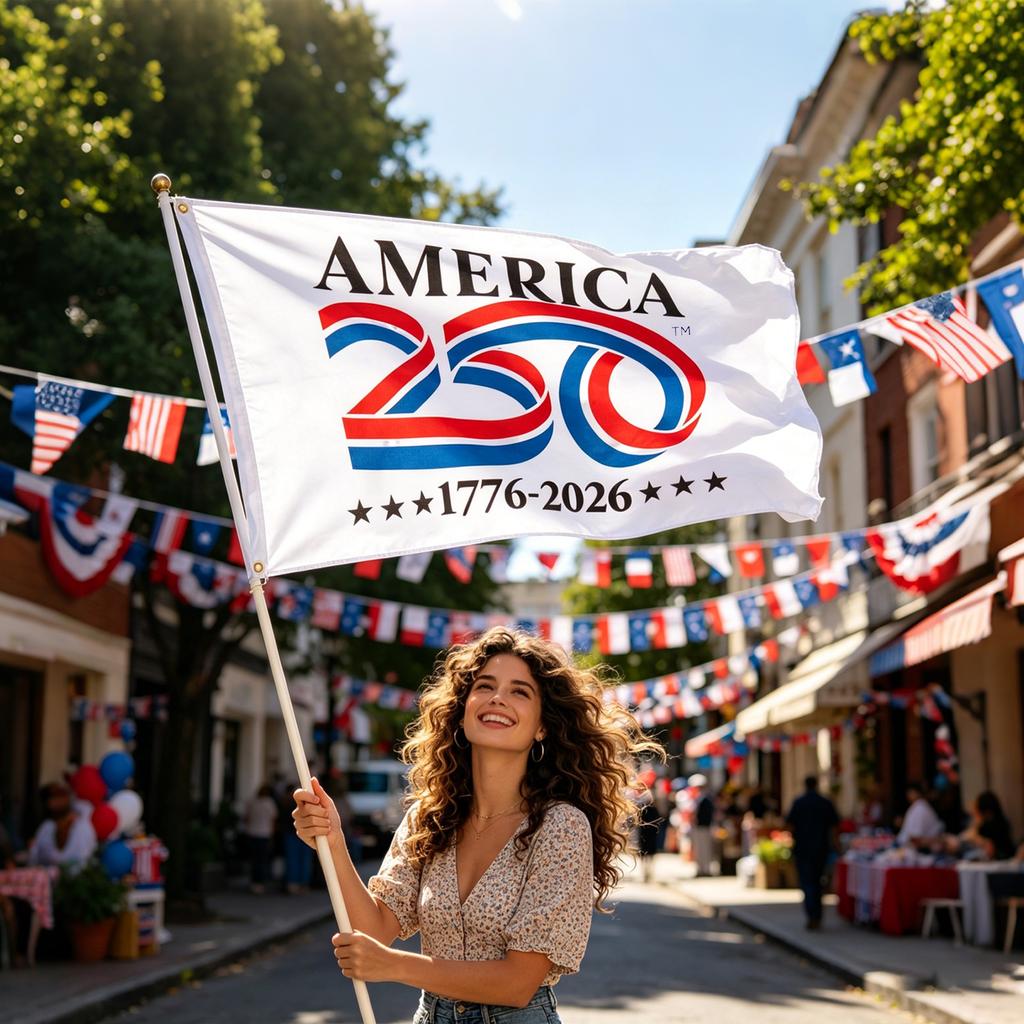 Флаг 250-летия Америки 1776-2026 Памятное знамя для наружного и внутреннего использования Подходит для Дня Независимости Сада и Дома