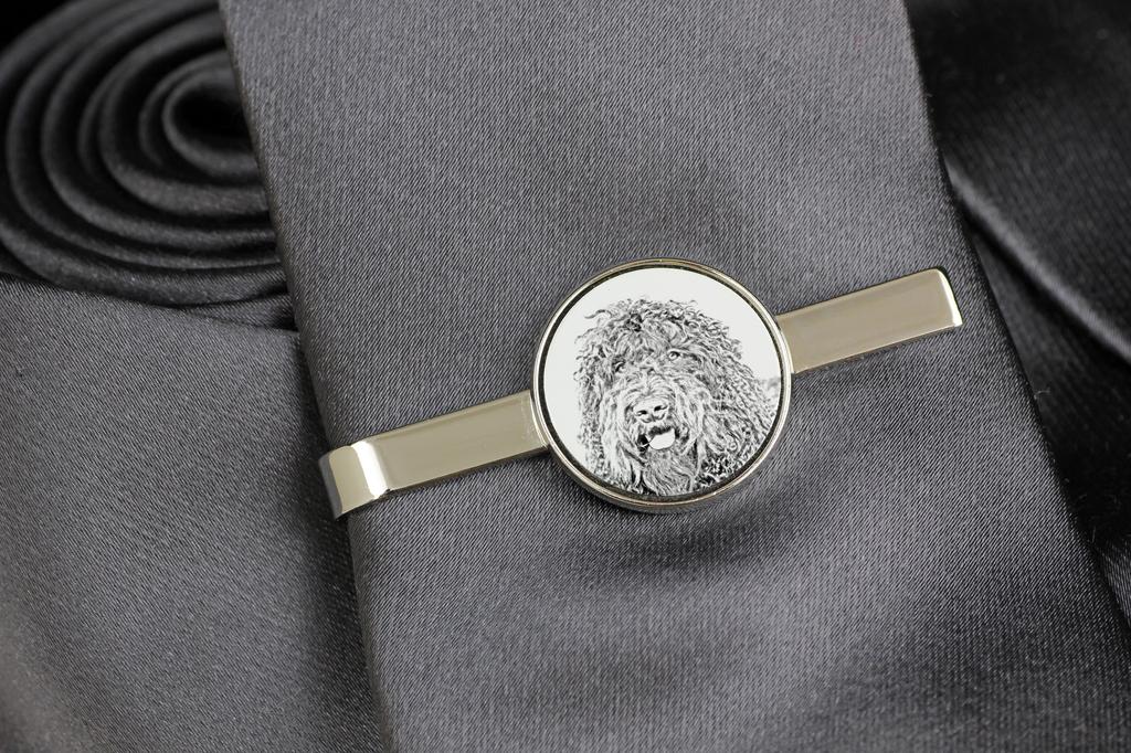 Barbet, French Water Dog - tie clip with a dog, personalized tie clip, a unique gift for a man from the Art-Dog brand
