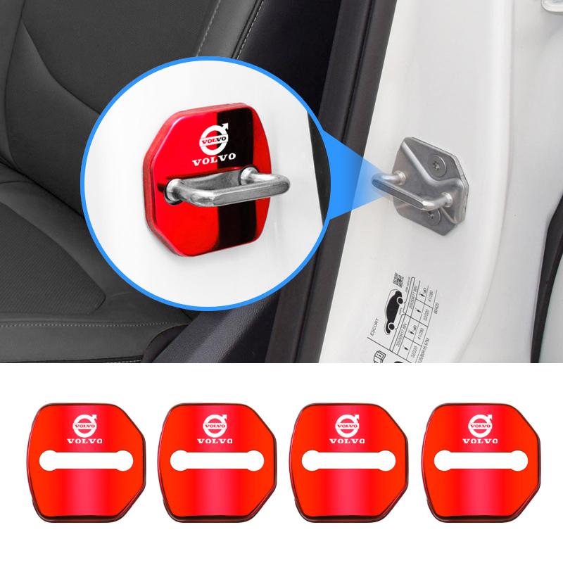 4pcs Car Door Lock Cover Antirust Protective Cap For Volvo Xc60 XC40 EX40 Xc90 S60 S90 EX30 V40 V60 V50 V90 S80 C40 V70 XC70 C30