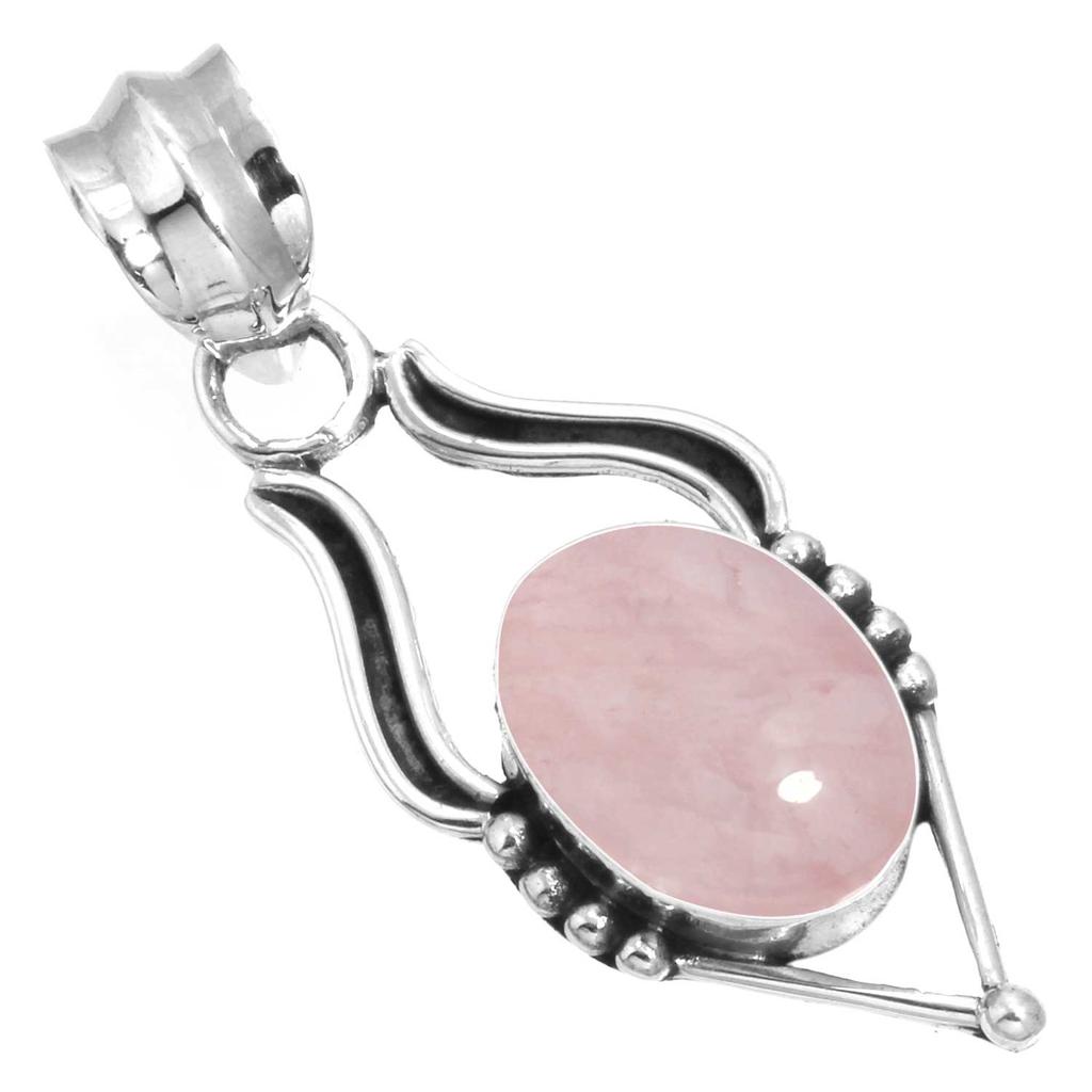 Подвеска из стерлингового серебра 925 пробы Женская Драгоценный камень Ручная работа Ювелирные изделия Подарок на День матери Малахит Лунный камень Розовый кварц Красный камень Дымчатый топаз Тигровый глаз Мода