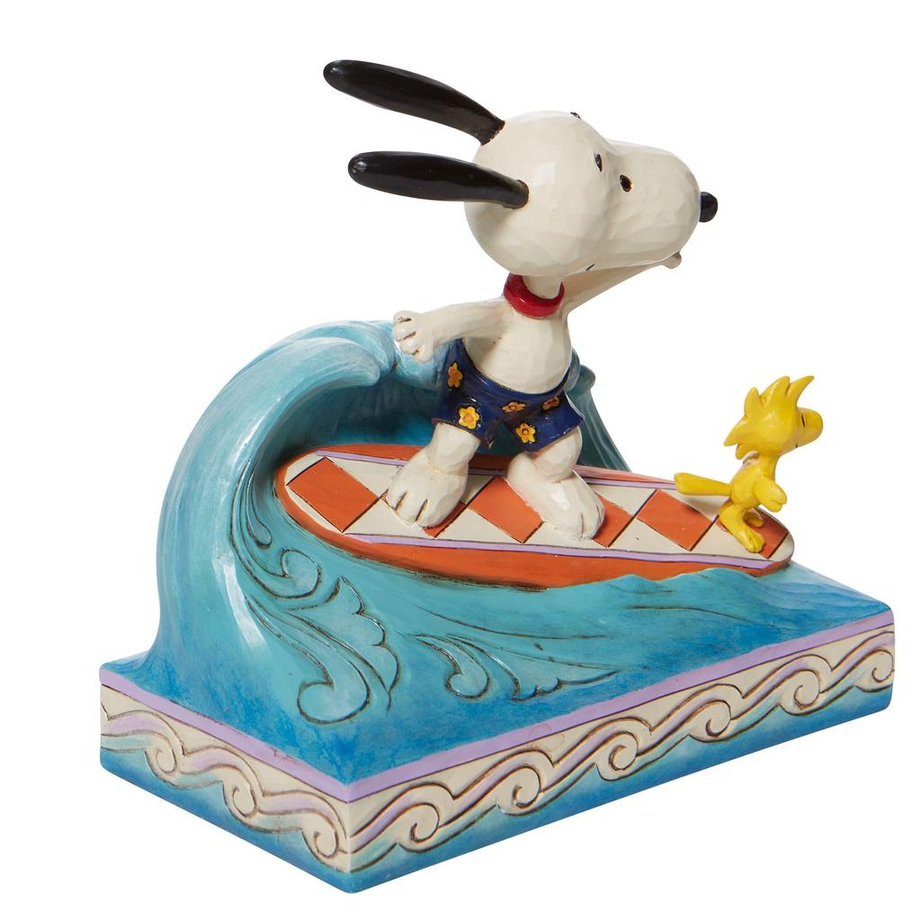 enesco Jim Shore Snoopy Woodstock Surfing 6010114 &