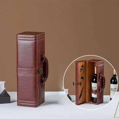 Коробка из искусственной кожи, винтажная винная бутылка, держатель для хранения, подарочный чехол, модная упаковка, высококачественная подарочная коробка для друзей и бизнеса