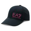 Emporio Armani EA7 Women's Cap, Black with Pink Logo, Size S [Parallel Import]