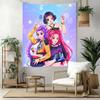 Demon Hunter Girls Wall Decor Tapestry Art For Pet Memorial Birthdaywedding Party Backdrop Family Gift