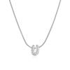 European and American 18K Gold English Letter Pendant Necklace Stainless Steel Snake Bone Chain Slightly Inlaid Zircon Full Diamond Collarbone Chain