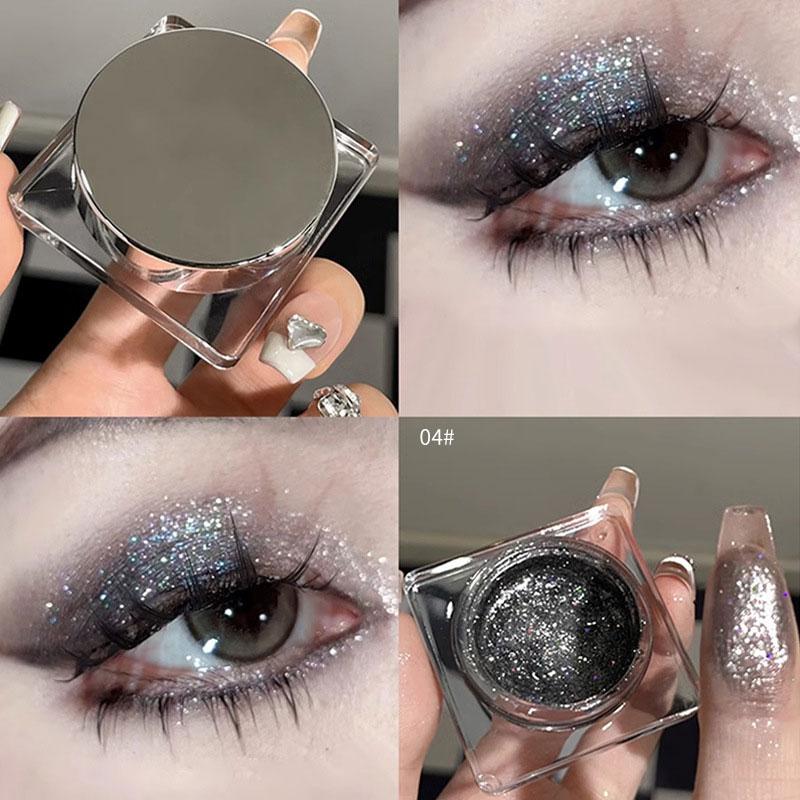 Палитра гелевых теней для век Glitter Punk Smoky Black, стойкие перламутровые блестки, мерцающие, подсвечивающие, высокопигментированные тени для век