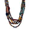 Trendy Choker Necklace Exaggerated Multicolor Bead Tassel Wood Bib AVE