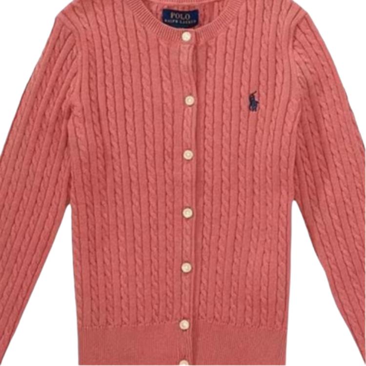 Polo Ralph Lauren Однотонный Свитшот с круглым вырезом На одной пуговице С длинным рукавом Стандартный крой Детский Детский свитер 313543047-510