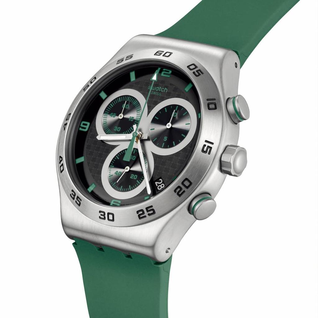 Часы Swatch Carbon Green YVS525, Зеленые