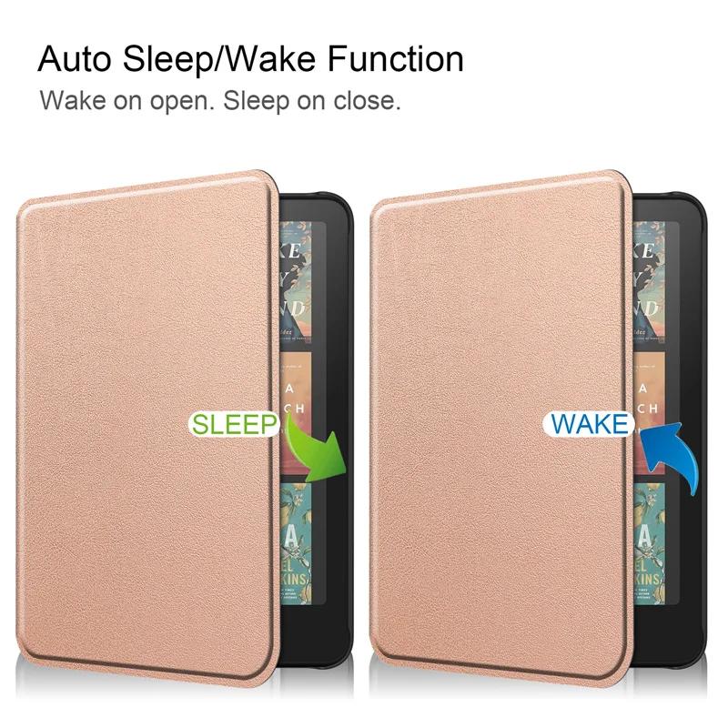 Funda For Kindle Paperwhite 2024 Case 7 дюймов PU Leather Flip Smart Cover For Coque Kindle Paperwhite 2024 12th Generation Case