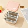 304 Stainless Steel Bento Box With Lid Portable Sealed Divided Lunch Box For Kids Student School Fruit Salad Lunch Container