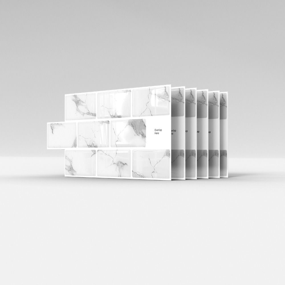 6 шт. Новые 3D Наклейки на плитку для стен Самоклеящиеся Водонепроницаемые Наклейки под плитку ПВХ Декоративные Наклейки на плитку Декор стен