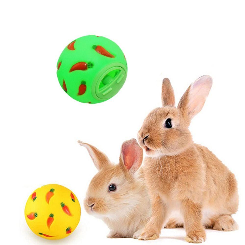PVC Rabbit Tumbler Ball Interactive Cat Slow Feeder Practical Guinea Pig Leak Feeder  Bunny