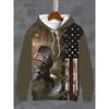 Men's Hoodie Eagle U.S. Flag 3d Print Fashion Short Sleeve Sweatshirt Outdoor Casual Male Street Oversize Clothing Everyday Wear